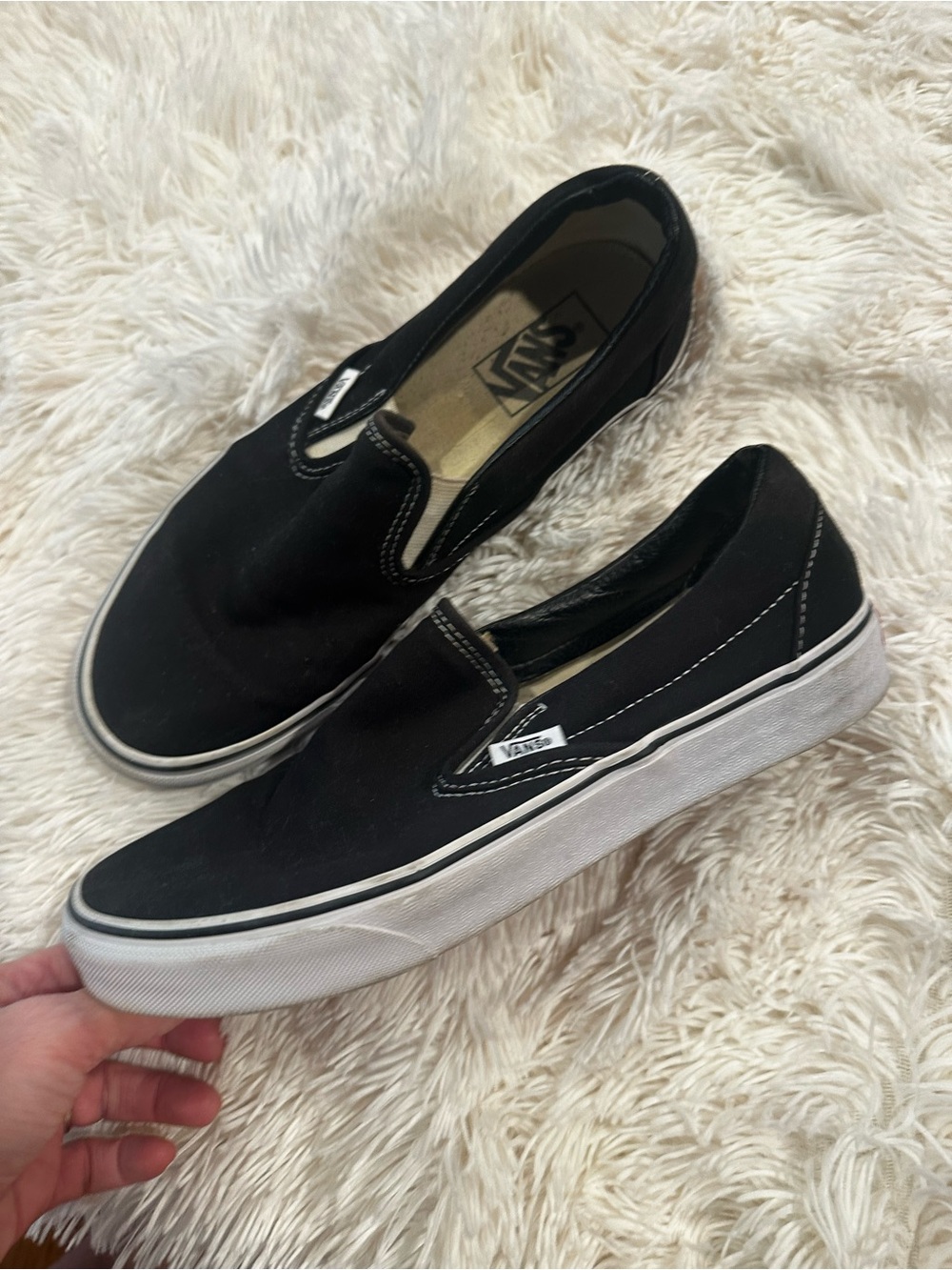 Vans Classic Slip-On Canvas Sneakers - Black womens 9.5